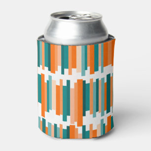Jagged Lines – Teal and Orange  Can Cooler
