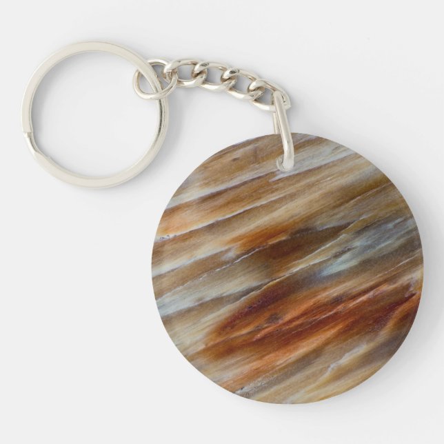 Jagged Petrified Wood Key Ring (Front)