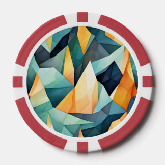 Jagged Shapes Abstract Poker Chips