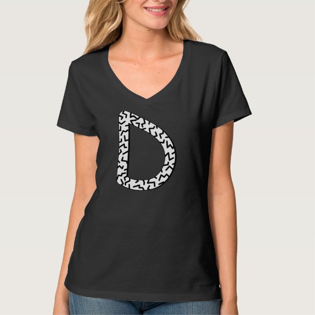 Jaggy alphabet D T-Shirt (Front)