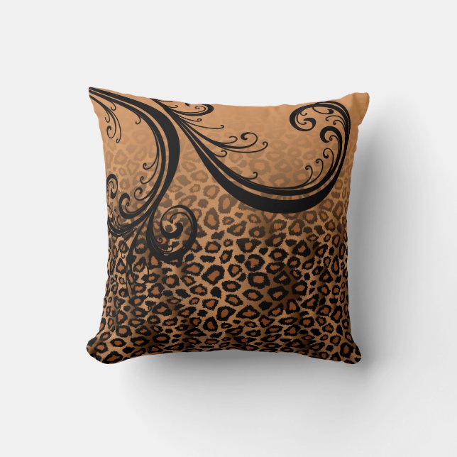 Jaguar Animal Print | Brown Cushion (Front)