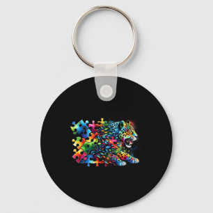 Jaguar Autism Awareness Month Autistic Colourful Key Ring
