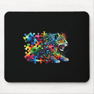 Jaguar Autism Awareness Month Autistic Colourful  Mouse Pad