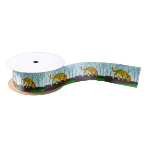 Jaguar Big Cat Wildlife Art Satin Ribbon