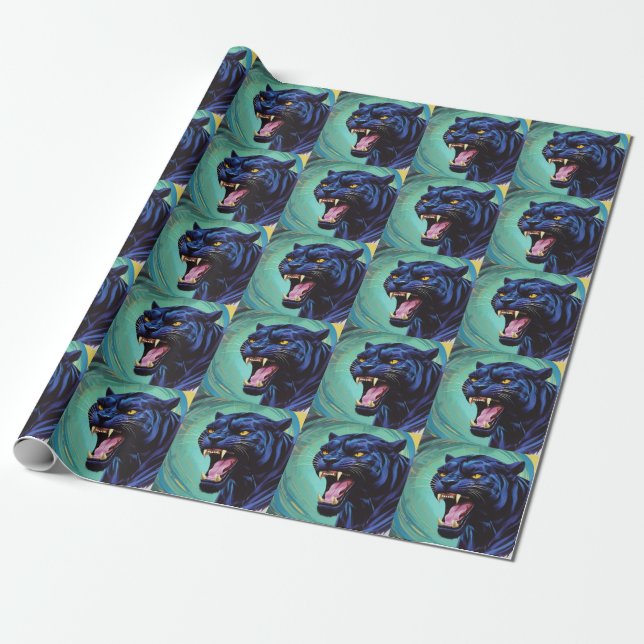 Jaguar - Black Panther  Wrapping Paper (Unrolled)