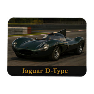 Jaguar D-Type Classic Le Mans Racing Car Vintage Magnet