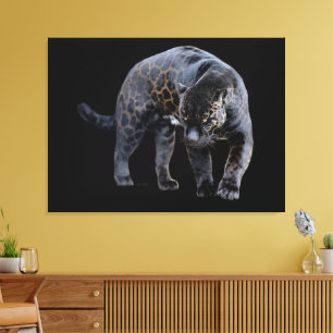 Jaguar Diablo black canvas print