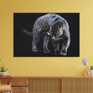 Jaguar Diablo black canvas print