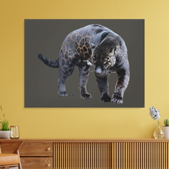 Jaguar Diablo grey canvas print (Insitu(LivingRoom))