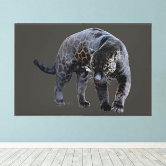 Jaguar Diablo grey canvas print w frame