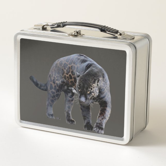 Jaguar Diablo grey stainless lunchbox (Front)
