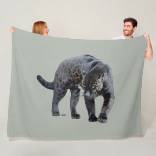 Jaguar Diablo light grey fleece blanket