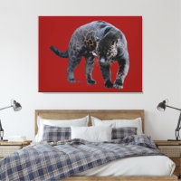Jaguar Diablo red canvas print
