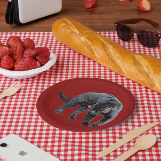 Jaguar Diablo red paper plates (Picnic)