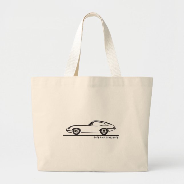 Jaguar E-Type Coupe Large Tote Bag (Front)