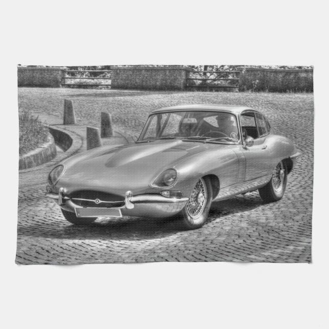 Jaguar E-Type Tea Towel (Horizontal)