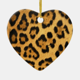 Jaguar Fur Print Ceramic Tree Decoration