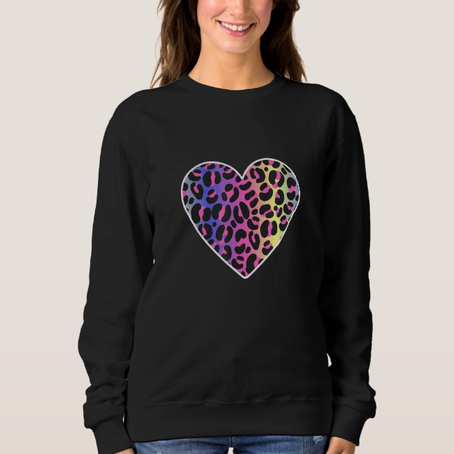 Jaguar Heart Cheetah Leopard Sweatshirt (Front)