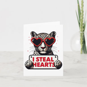 Jaguar I Steal Hearts Kids Mens Womens Leopard Val Card