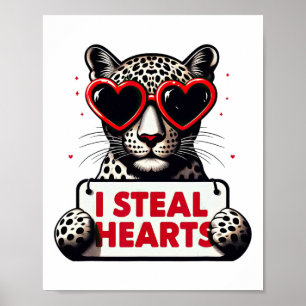 Jaguar I Steal Hearts Kids Mens Womens Leopard Val Poster