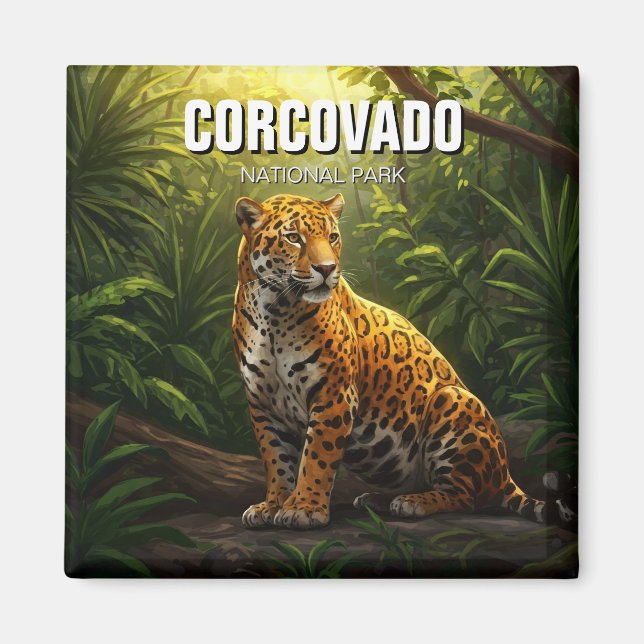 Jaguar in Corcovado National Park Costa Rica Magnet (Front)