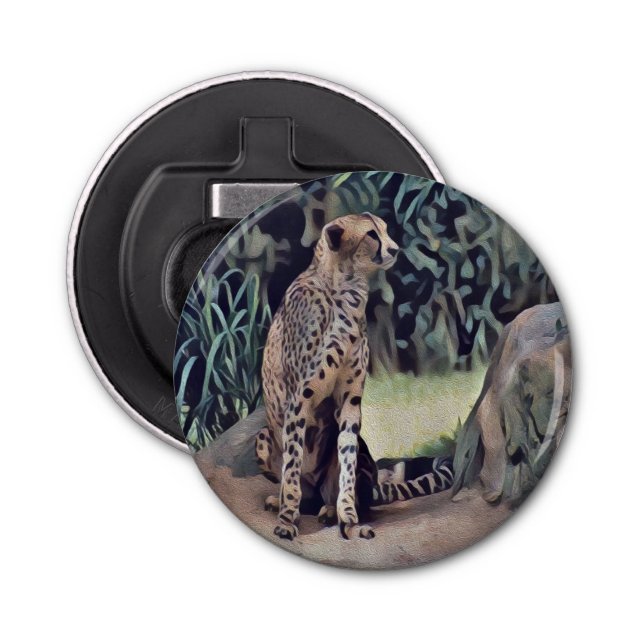 Jaguar In The Forest Oil Paint, Bottle Opener (Front)