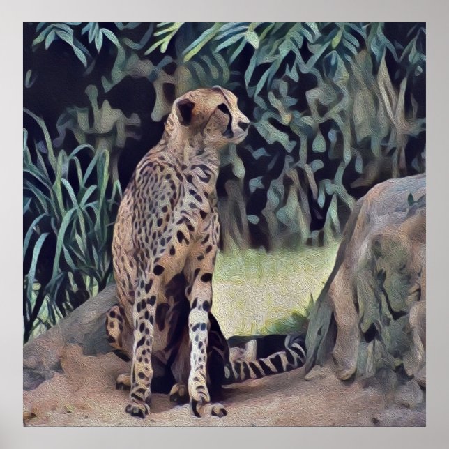 Jaguar In The Forest Oil Paint, Poster (Front)
