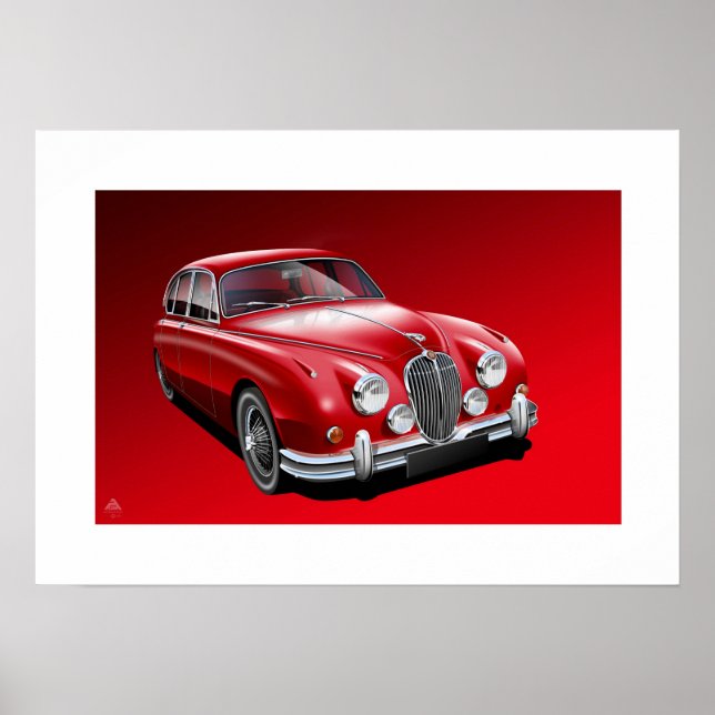 Jaguar MK2 Poster Illustration (Front)