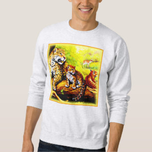 Jaguar Mum and Cubs Relaxing in Jungle. Buy Now Sweatshirt