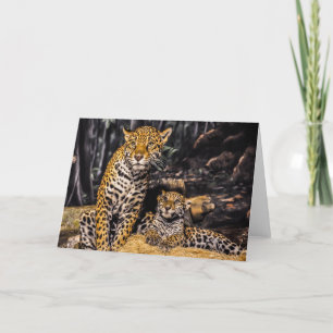 Jaguar Mum & Cub Greeting Card