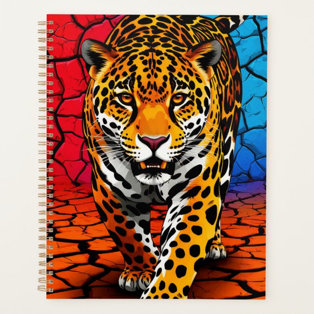 Jaguar on Cracked Earth Backgroun Planner (Front)