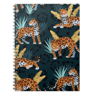Jaguar Palms Seamless Vintage Pattern Notebook