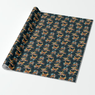 Jaguar Palms Seamless Vintage Pattern Wrapping Paper