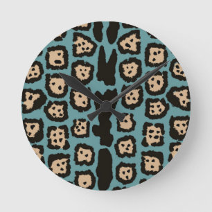 Jaguar Pattern in Beach Colours Round Clock