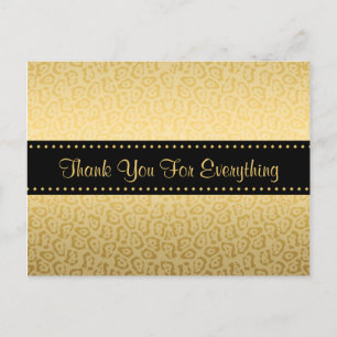 Jaguar Pattern Luxury Black and Gold Animal Print Postcard