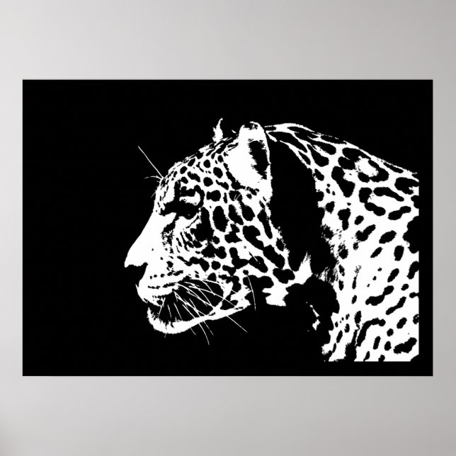 Jaguar Poster Print - Black & White Jaguar Posters (Front)