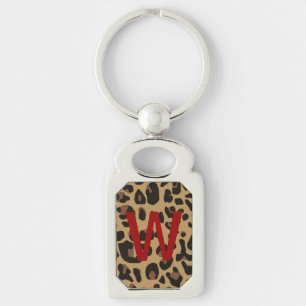 Jaguar Print Monogram Key Chain