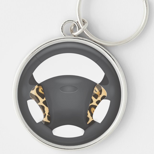 Jaguar Print Steering Wheel Key Ring (Front)