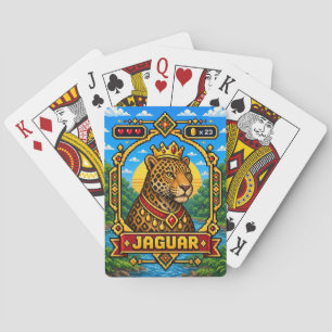 Jaguar Retro 8-Bit Pixel Art Playing Cards
