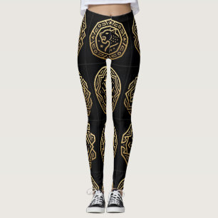 Jaguar Shadow Glyph Pattern Art Leggings