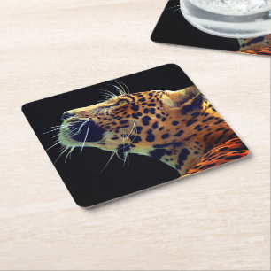 Jaguar Square Paper Coaster