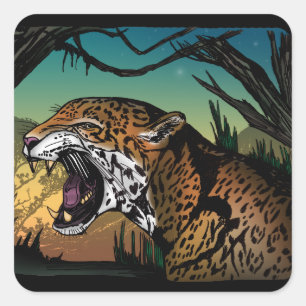 Jaguar Square Sticker