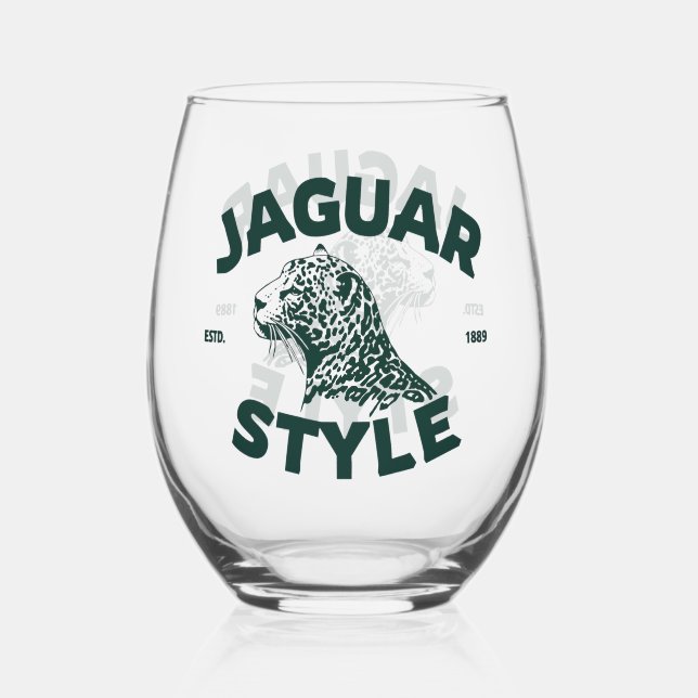 Jaguar Stemless Wine Glass (Front)