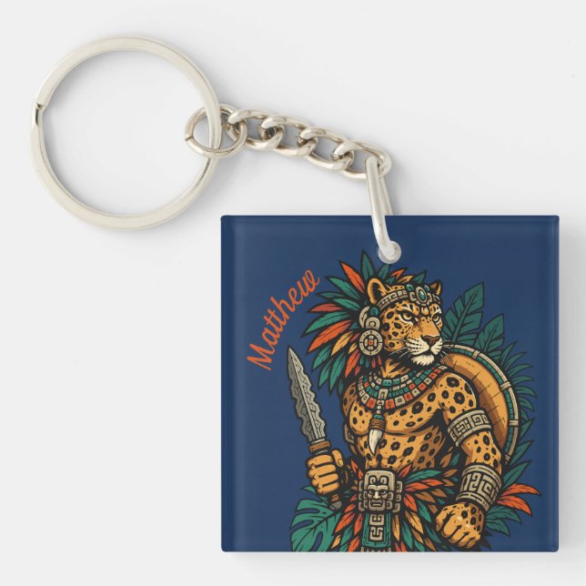 Jaguar Tribe's Brave Warrior Key Ring (Front)