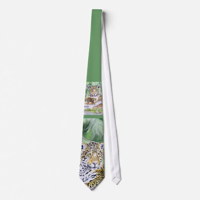 Jaguar  Watercolor Art Tie (Front)