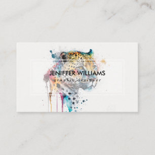 Jaguar Watercolor Business Card