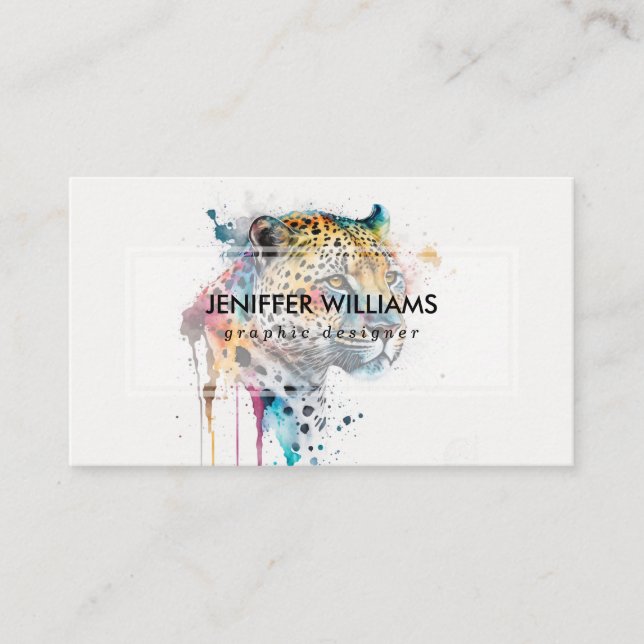 Jaguar Watercolor                                  Business Card (Front)