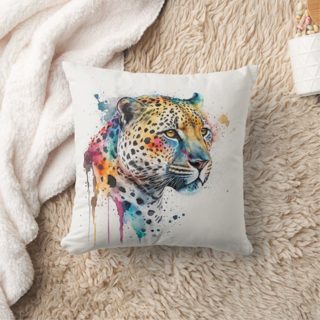 Jaguar Watercolor                Cushion (Blanket)