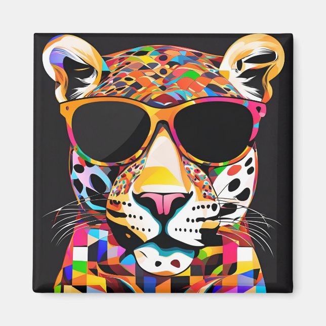 Jaguar Wearing Sunglasses Magnet (Front)