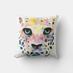 Jaguar Wild Animal Nature Watercolor Art Painting Cushion